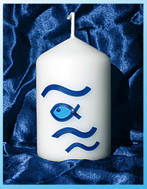 kleine Dekokerze Motiv "Fisch"