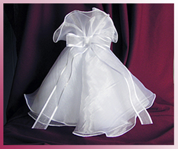 Kerzenrock aus Organza, Modell "Schleife"