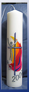 Osterkerze, Motiv "Osterfeuer"