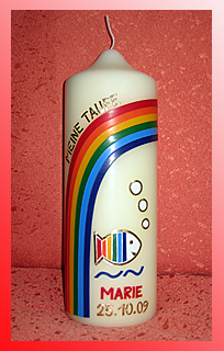 Taufkerze "Regenbogenfisch"