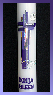 Taufkerze "Perlmuttkreuz"