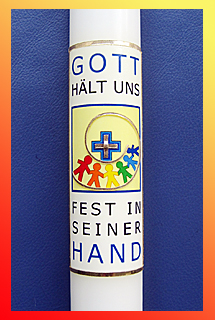 Kommunionkerze "In Gottes Hand"