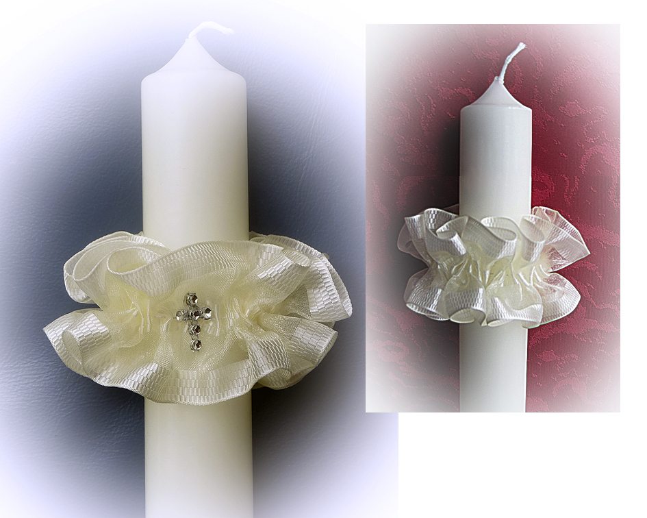 Tropfschutz für Taufkerze Kommunionkerze für Kerzen 30-70 mm Durchmesse in Rosa 