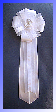 Kerzenschmuck Kommunionkerze Rosette Kerzenschleife Rose