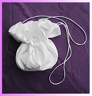 Tasche, Beuteltasche, Beutel für Kommunion oder Hochzeit mit Rose